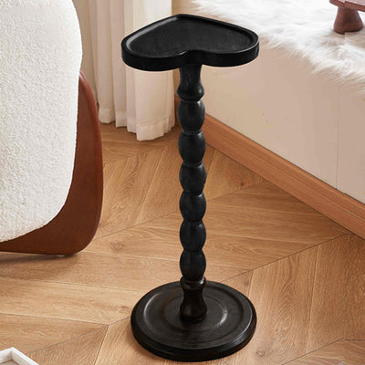 Modern Minimalist Cylindrical Solid Wood Side Table 1-Tier For Living Room