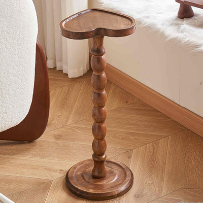 Modern Minimalist Cylindrical Solid Wood Side Table 1-Tier For Living Room
