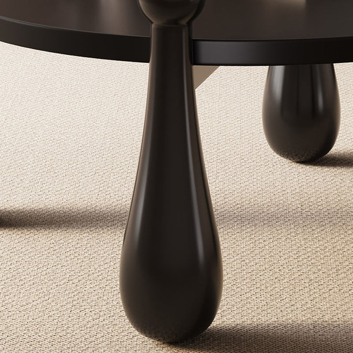 Table basse cylindrique minimaliste moderne en bois massif à 1 niveau pour salon 