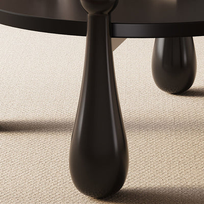 Modern Minimalist Cylindrical Solid Wood Coffee Table 1-Tier For Living Room