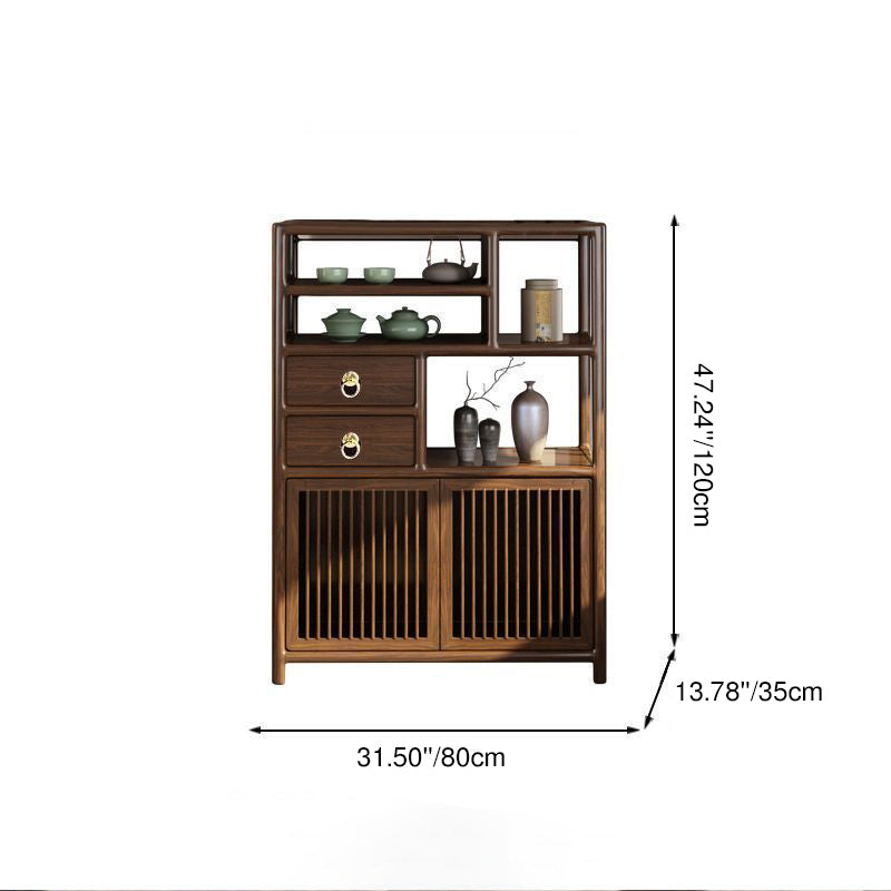 Meuble de rangement rectangulaire traditionnel chinois en bois massif, 2 tiroirs, pour salon 