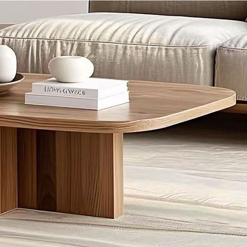 Modern Minimalist Rectangular Solid Wood Coffee Table 1-Tier For Living Room