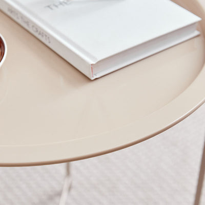 Modern Minimalist Cylindrical ABS Carbon Steel Coffee Table 1-Tier For Living Room