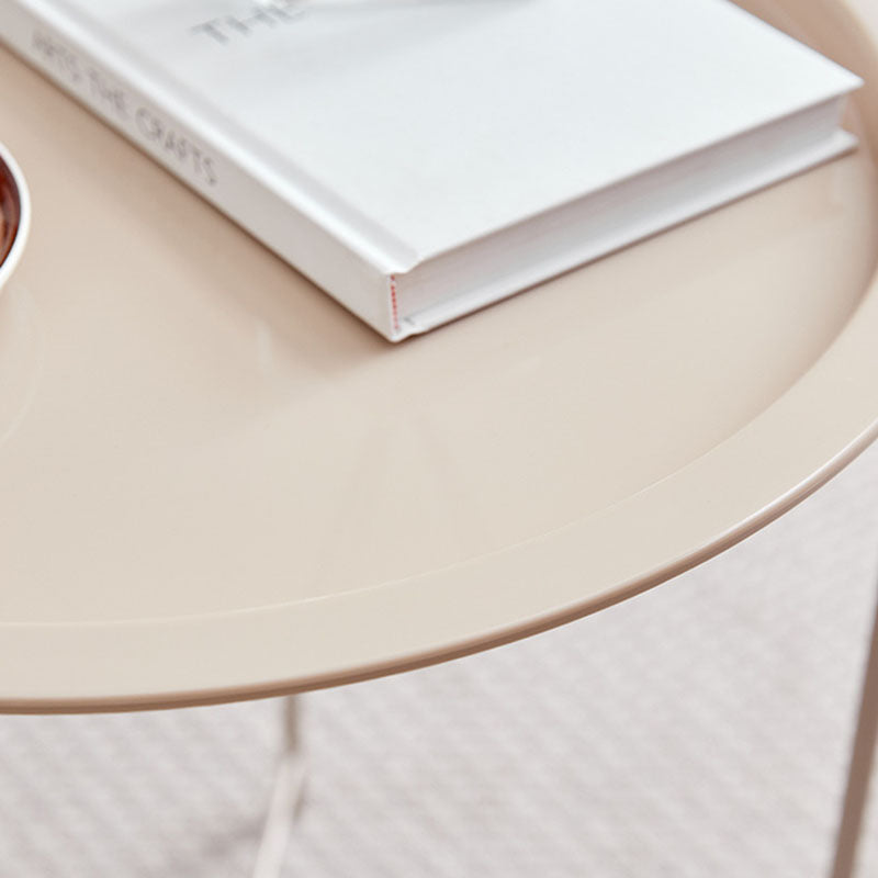 Modern Minimalist Cylindrical ABS Carbon Steel Coffee Table 1-Tier For Living Room