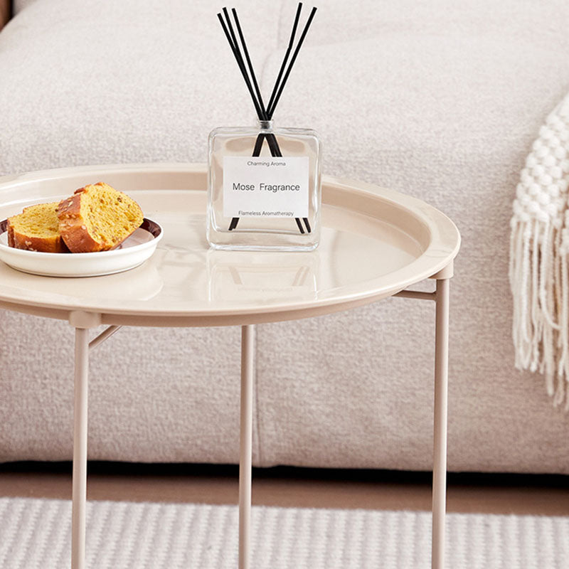 Modern Minimalist Cylindrical ABS Carbon Steel Coffee Table 1-Tier For Living Room