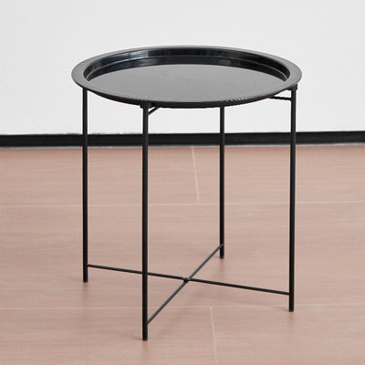 Modern Minimalist Cylindrical ABS Carbon Steel Coffee Table 1-Tier For Living Room