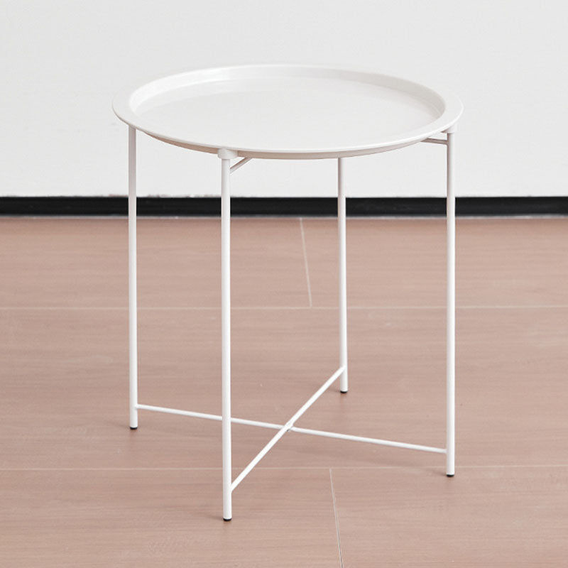 Modern Minimalist Cylindrical ABS Carbon Steel Coffee Table 1-Tier For Living Room