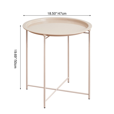 Modern Minimalist Cylindrical ABS Carbon Steel Coffee Table 1-Tier For Living Room