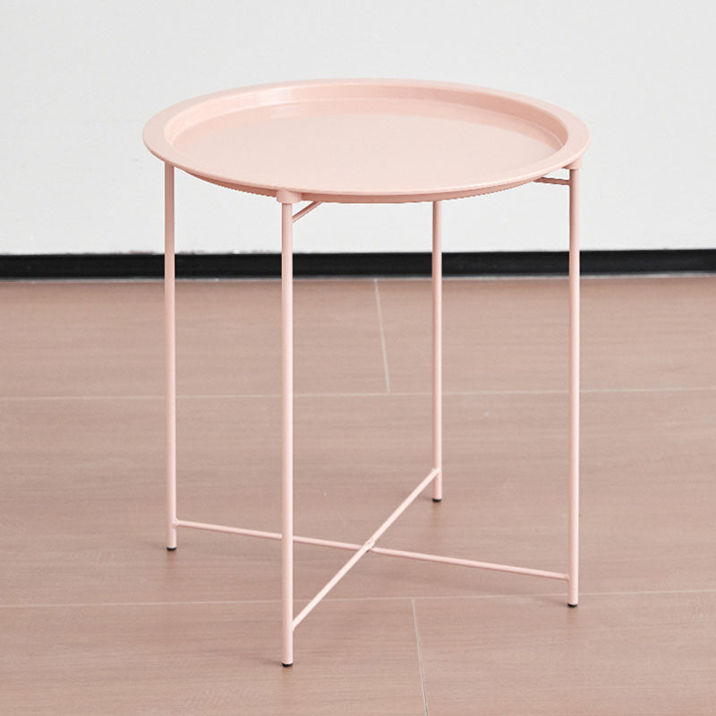 Modern Minimalist Cylindrical ABS Carbon Steel Coffee Table 1-Tier For Living Room