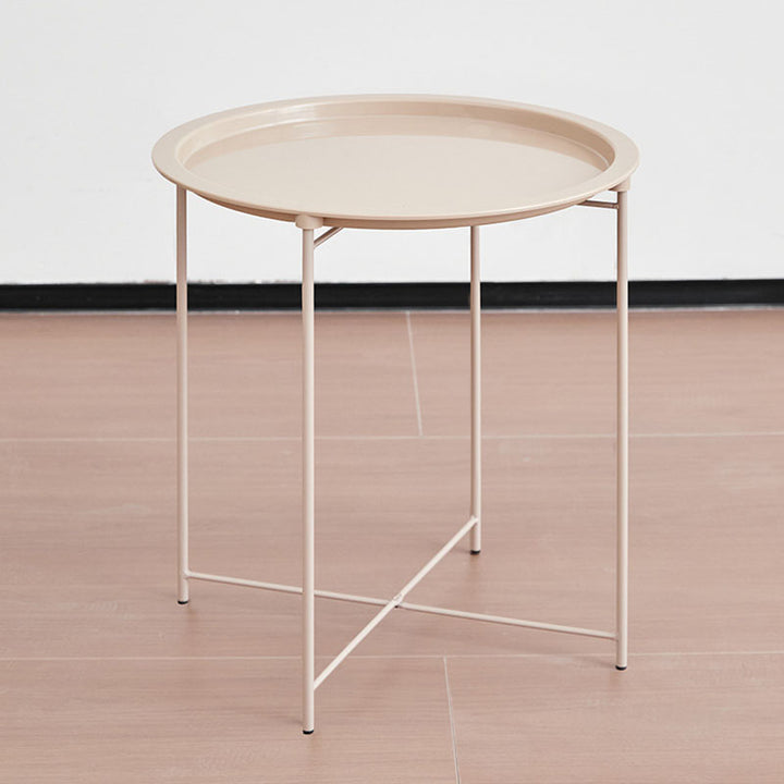Modern Minimalist Cylindrical ABS Carbon Steel Coffee Table 1-Tier For Living Room