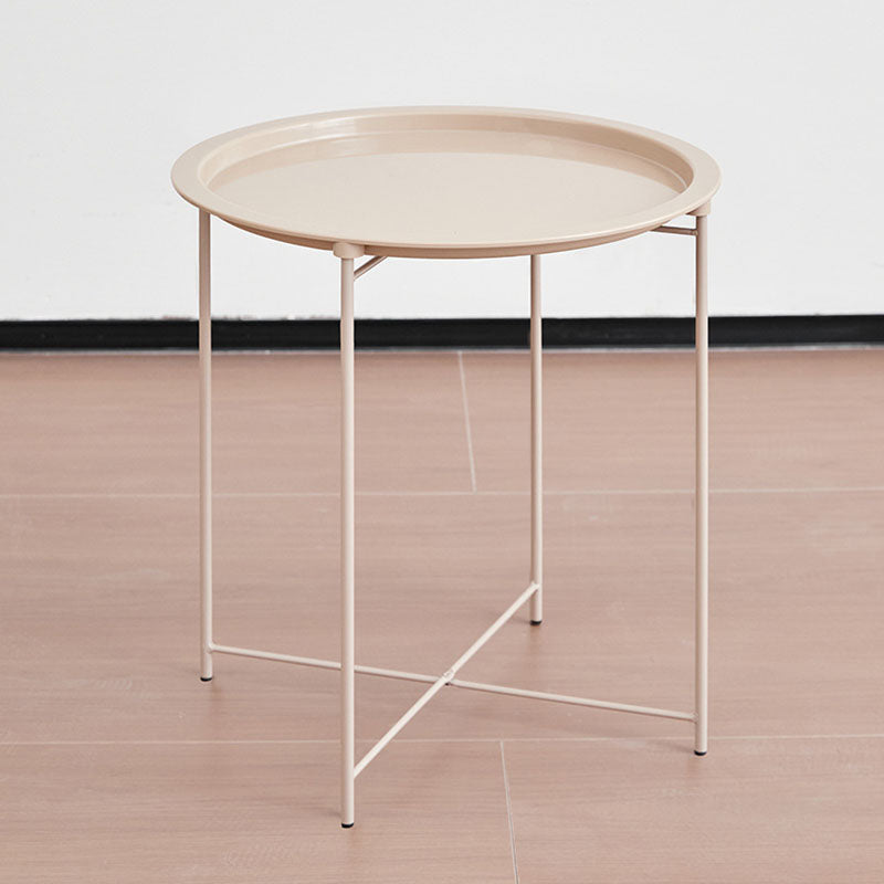 Modern Minimalist Cylindrical ABS Carbon Steel Coffee Table 1-Tier For Living Room