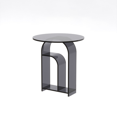 Modern Minimalist Cylindrical Acrylic Side Table 1-Tier For Living Room