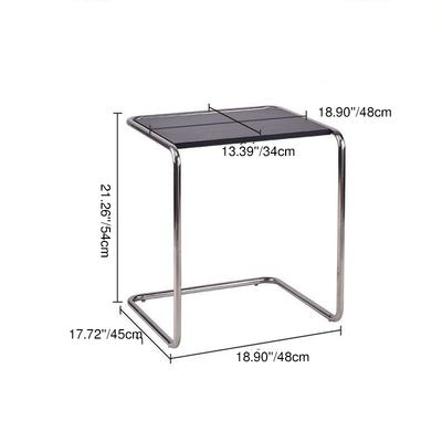 Modern Minimalist Rectangular Stainless Steel Eco-Board Side Table 1-Tier For Living Room