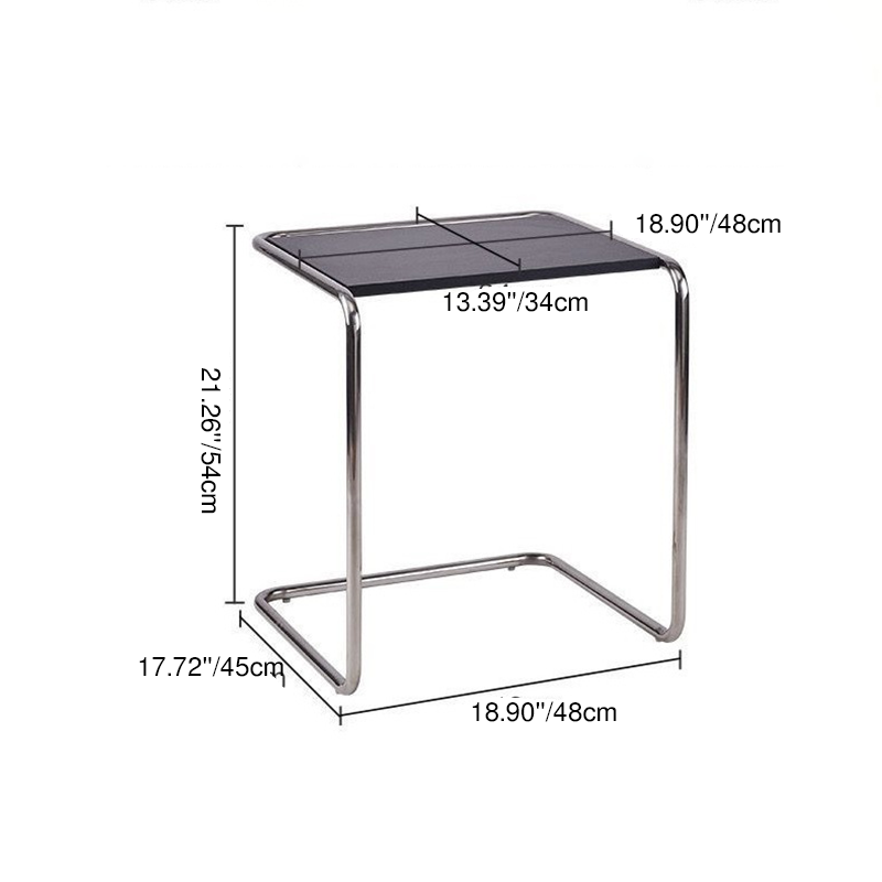 Modern Minimalist Rectangular Stainless Steel Eco-Board Side Table 1-Tier For Living Room