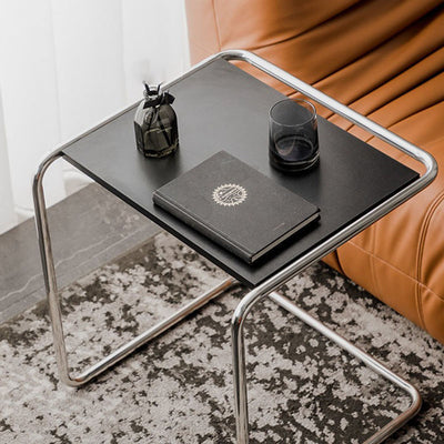 Modern Minimalist Rectangular Stainless Steel Eco-Board Side Table 1-Tier For Living Room