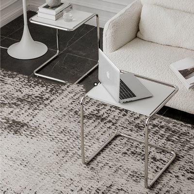 Modern Minimalist Rectangular Stainless Steel Eco-Board Side Table 1-Tier For Living Room