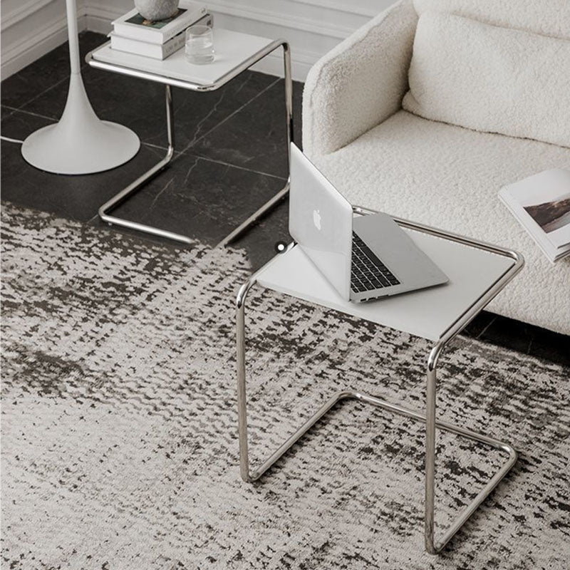 Modern Minimalist Rectangular Stainless Steel Eco-Board Side Table 1-Tier For Living Room