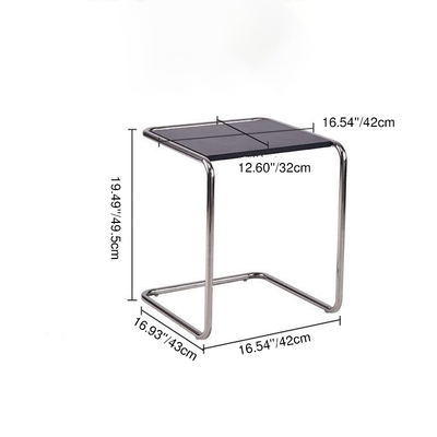 Modern Minimalist Rectangular Stainless Steel Eco-Board Side Table 1-Tier For Living Room