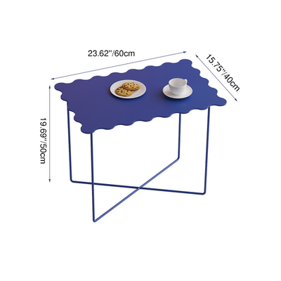 Contemporary Nordic Rectangular Round Iron Carbon Steel Coffee Table 1-Tier For Living Room