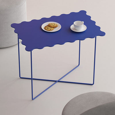 Contemporary Nordic Rectangular Round Iron Carbon Steel Coffee Table 1-Tier For Living Room