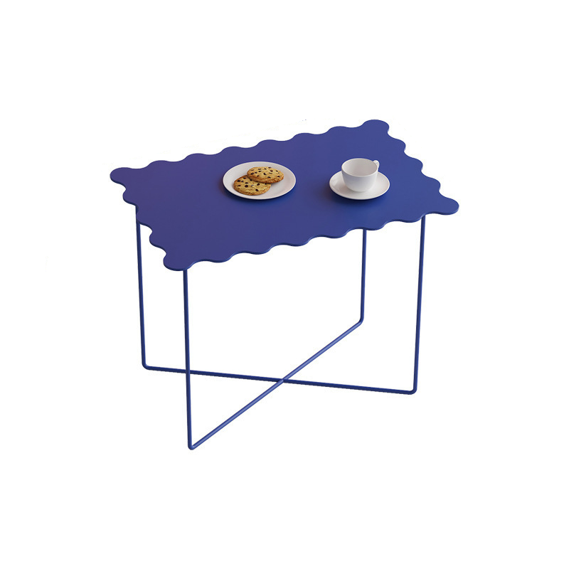 Contemporary Nordic Rectangular Round Iron Carbon Steel Coffee Table 1-Tier For Living Room