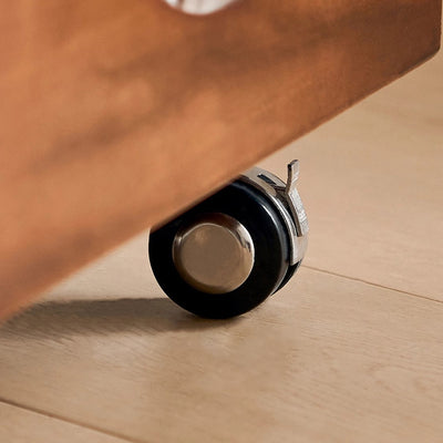 Traditional Japanese Rectangular Solid Wood Glass Rattan Side Table 1-Tier For Living Room