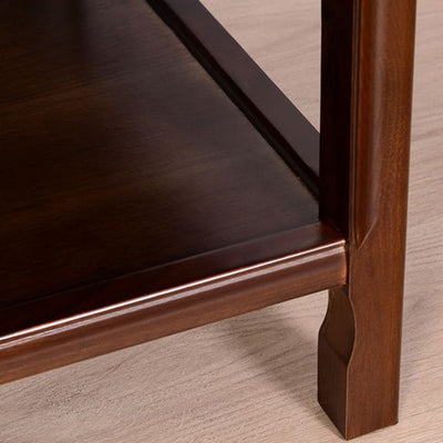 Traditional Chinese Rectangular Solid Wood Side Table With 1-Drawer For Living Room