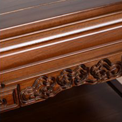 Traditional Chinese Rectangular Solid Wood Side Table With 1-Drawer For Living Room