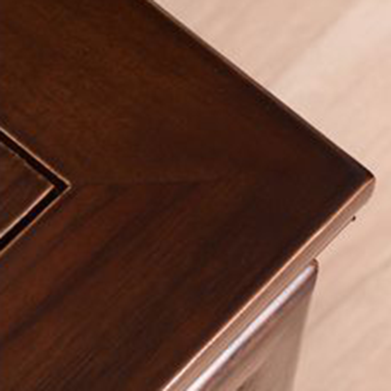 Traditional Chinese Rectangular Solid Wood Side Table With 1-Drawer For Living Room