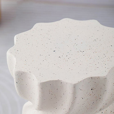 Contemporary Nordic Cylindrical MgO Stone Material Side Table 1-Tier For Living Room