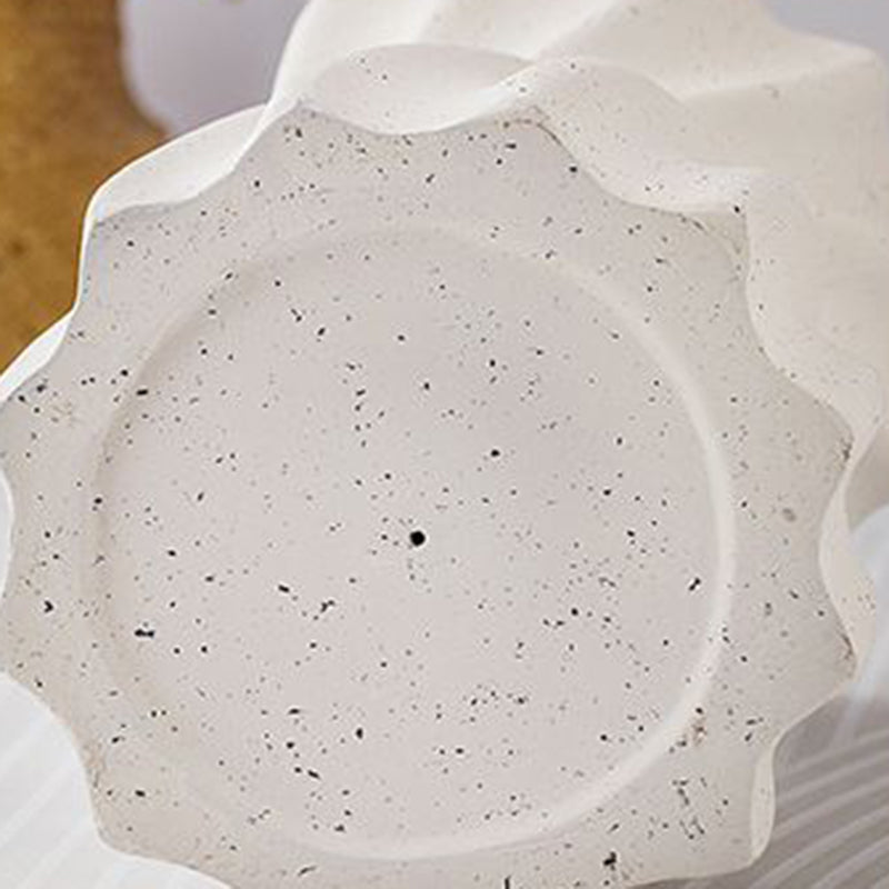 Contemporary Nordic Cylindrical MgO Stone Material Side Table 1-Tier For Living Room