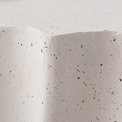 Contemporary Nordic Cylindrical MgO Stone Material Side Table 1-Tier For Living Room