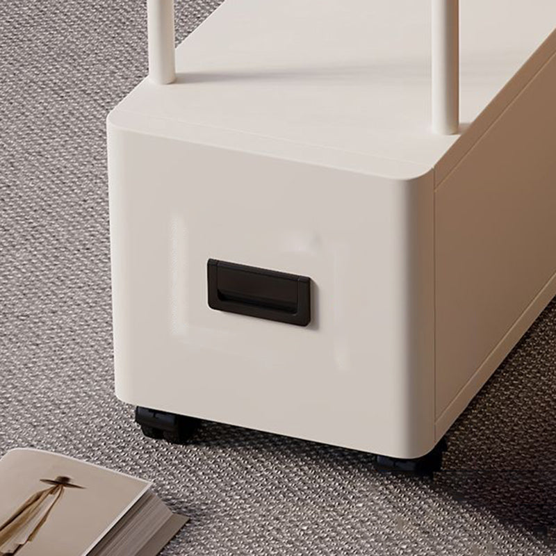 Modern Minimalist Rectangular Tempered Glass Iron Side Table 2-Tier For Living Room