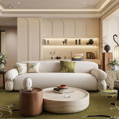 Modern Minimalist Cylindrical Fiberglass Coffee Table 1-Tier For Living Room