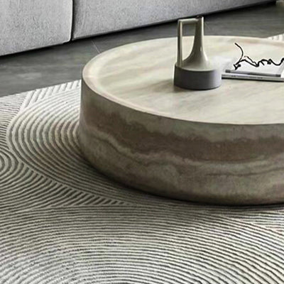 Modern Minimalist Cylindrical Fiberglass Coffee Table 1-Tier For Living Room