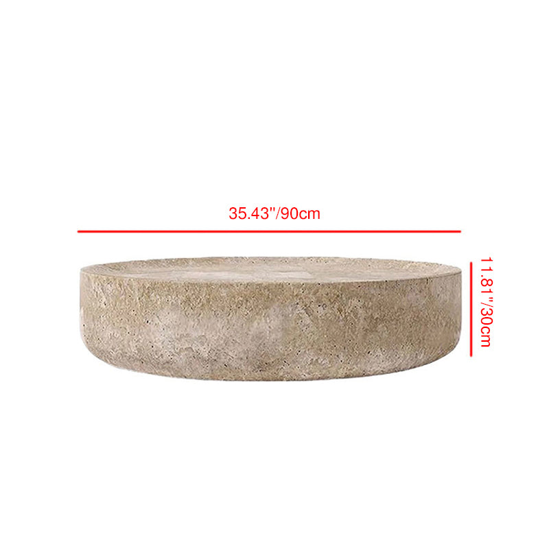 Modern Minimalist Cylindrical Fiberglass Coffee Table 1-Tier For Living Room