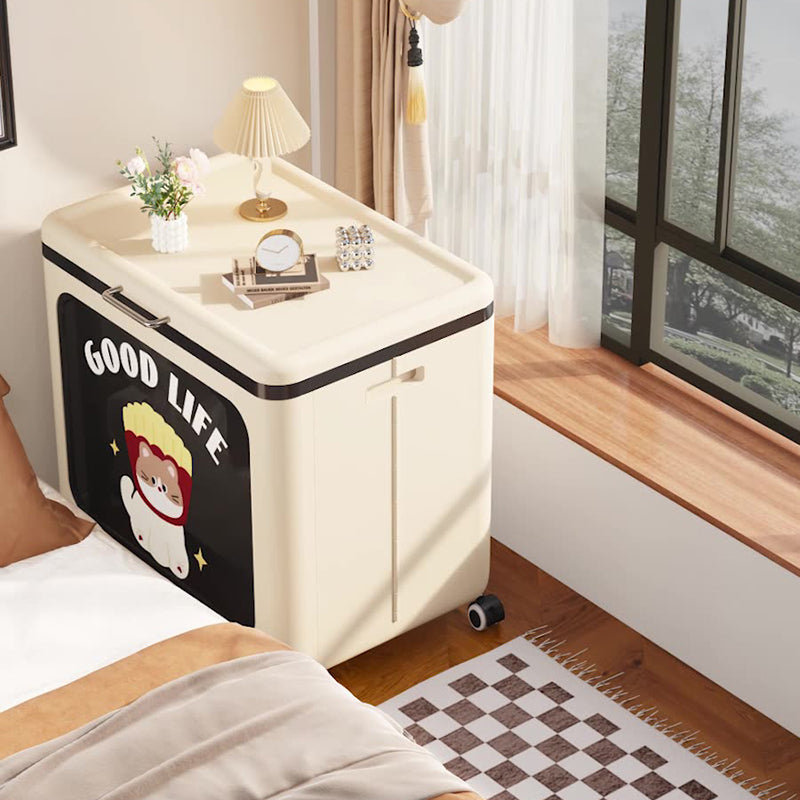 Modern Minimalist Rectangular PP Side Table 1-Storage For Living Room