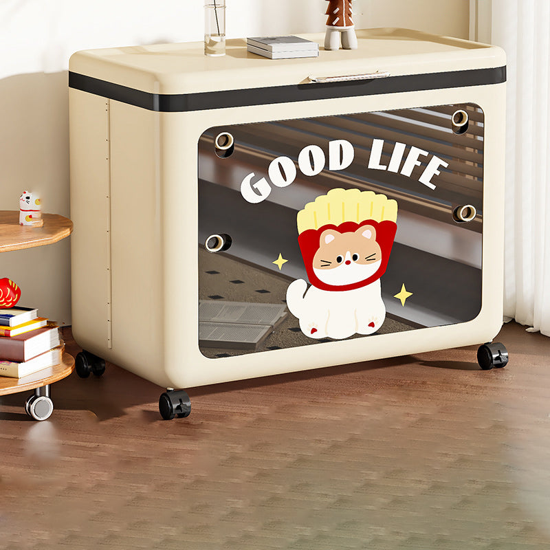 Modern Minimalist Rectangular PP Side Table 1-Storage For Living Room