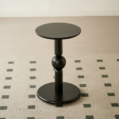 Contemporary Nordic Cylindrical Pine Wood Side Table 1-Tier For Living Room