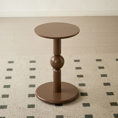 Contemporary Nordic Cylindrical Pine Wood Side Table 1-Tier For Living Room
