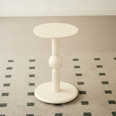 Contemporary Nordic Cylindrical Pine Wood Side Table 1-Tier For Living Room