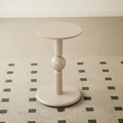 Contemporary Nordic Cylindrical Pine Wood Side Table 1-Tier For Living Room