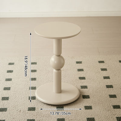 Contemporary Nordic Cylindrical Pine Wood Side Table 1-Tier For Living Room