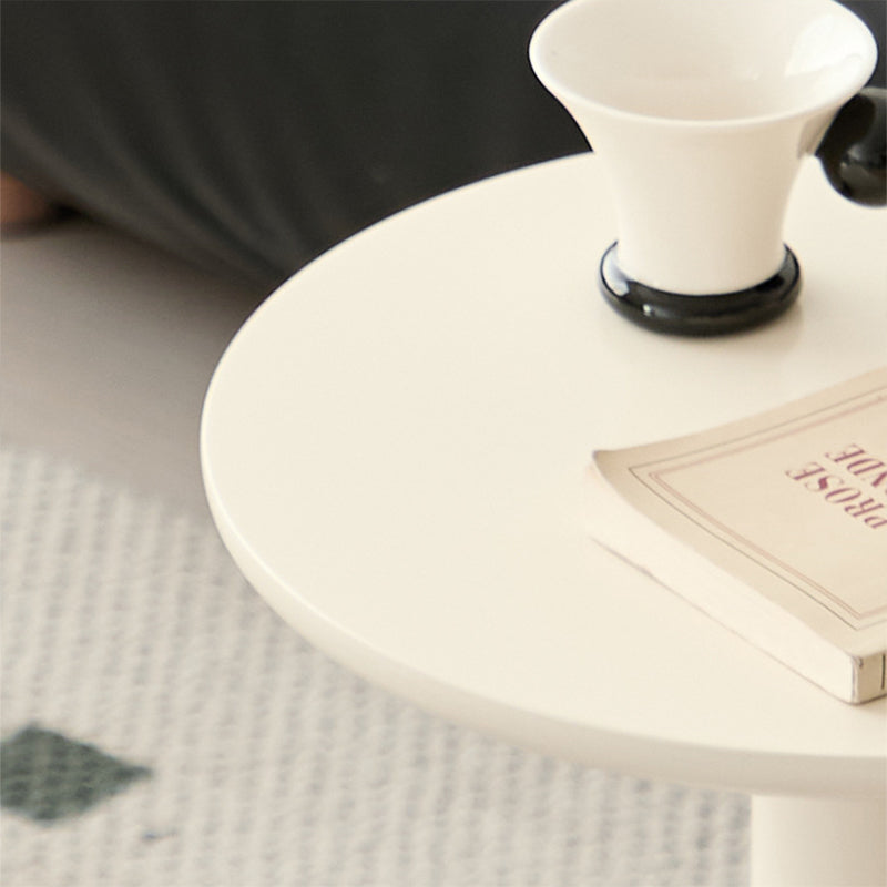 Contemporary Nordic Cylindrical Pine Wood Side Table 1-Tier For Living Room