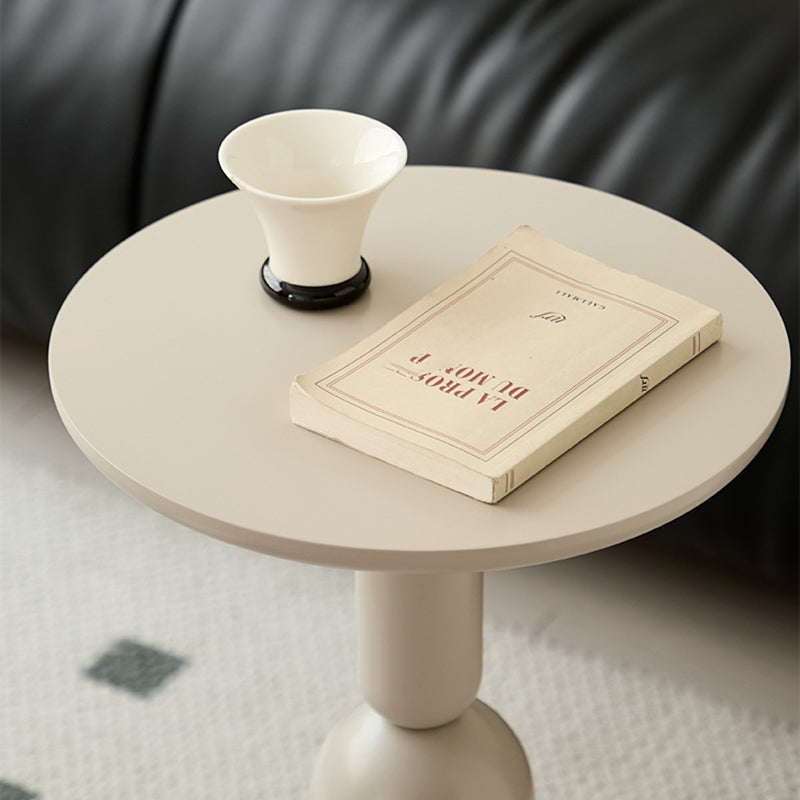 Contemporary Nordic Cylindrical Pine Wood Side Table 1-Tier For Living Room