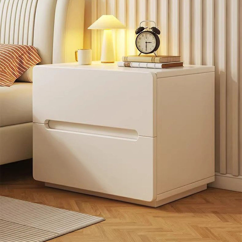 Modern Minimalist Rectangular Solid Wood Eco-friendly Board Nightstand 2/3-Drawer For Bedroom