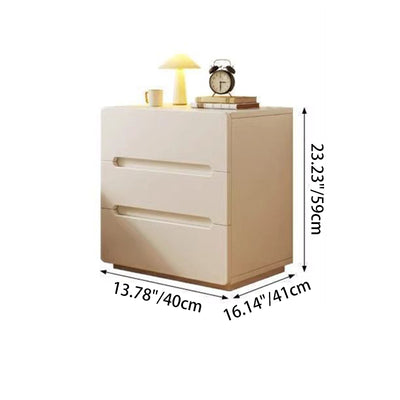 Modern Minimalist Rectangular Solid Wood Eco-friendly Board Nightstand 2/3-Drawer For Bedroom