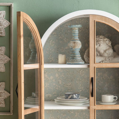 Traditional French Rectangular Medium Density Fiberboard Tempered Glass Solid Wood Storage Cabinet 2-Drawer For Living Room