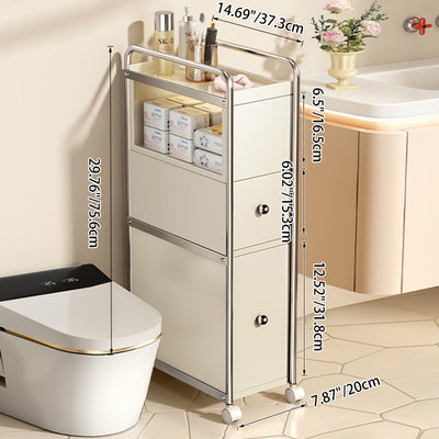 Modern Minimalist Rectangular Steel Carbon Steel Side Table 2-Drawer For Living Room