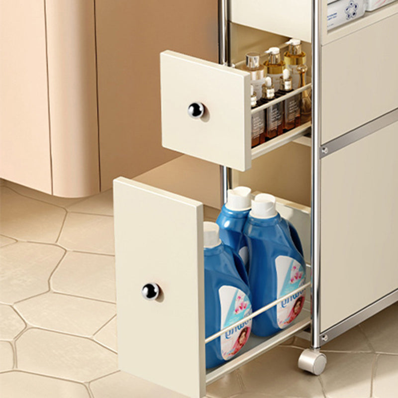 Modern Minimalist Rectangular Steel Carbon Steel Side Table 2-Drawer For Living Room